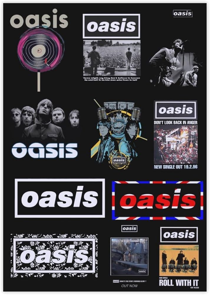 Amazon.co.jp: 防水ステッカーセット 2/4/6枚 OASIS オアシス バンド