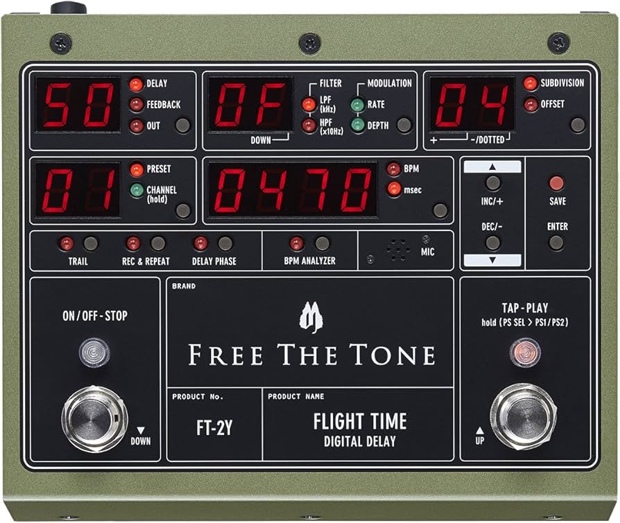 Amazon.com: Free the Tone Flight Time FT-2Y Digital Delay Version