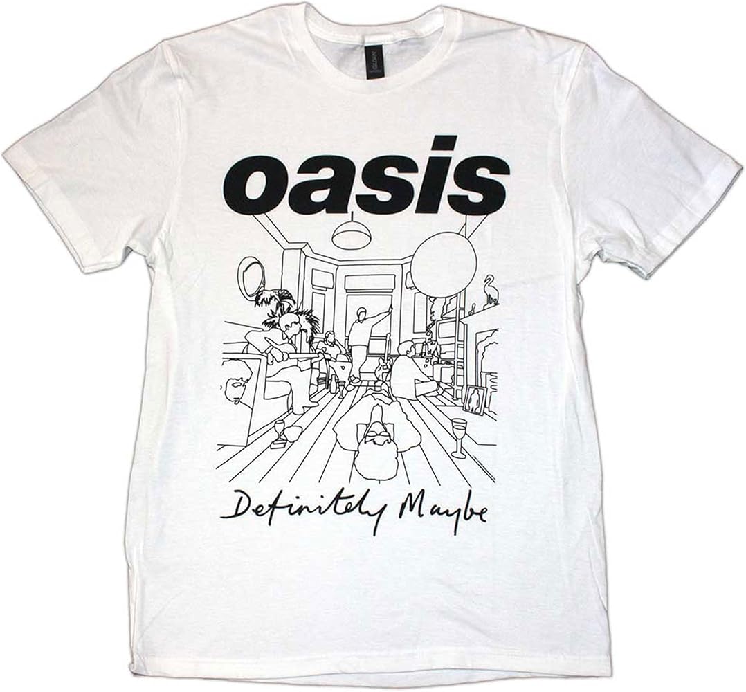 Amazon.com: Men's Oasis Definitely Maybe Line Drawing T-Shirt
