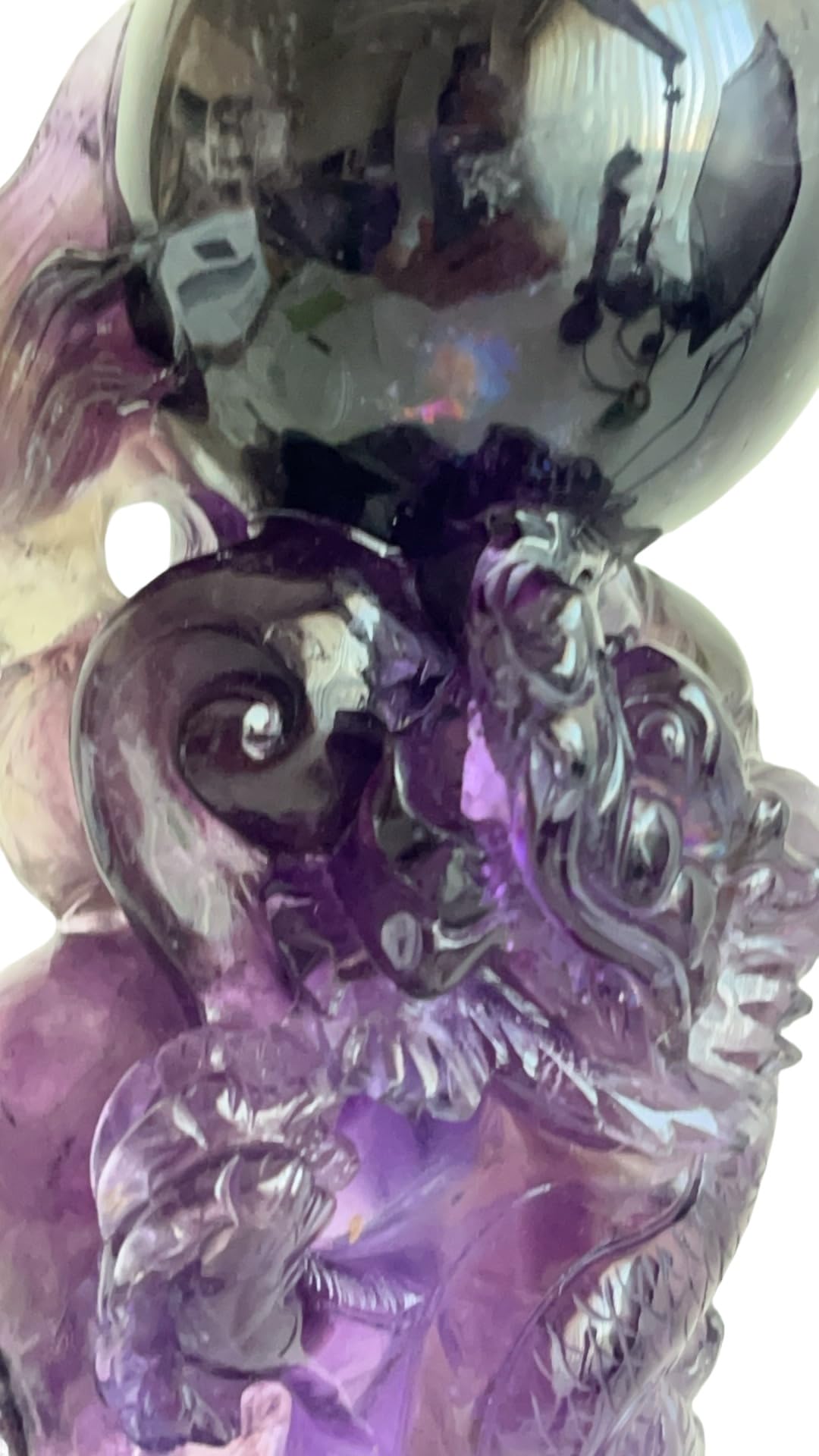 Amazon.co.jp: アメジストの龍の置物 紫水晶 愛の守護石 辰 ドラゴン