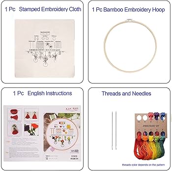Amazon | Xzmzbxzb 刺繍スターターキット 詳細な説明書付き クロス