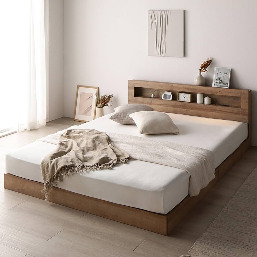 Amazon｜RASIK ベッド シングル フレームのみ シャビーオーク すのこ