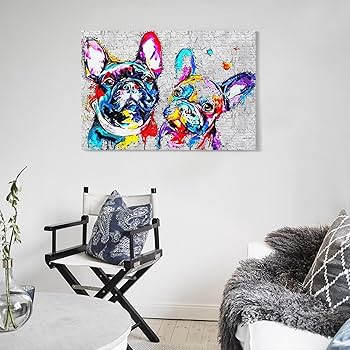 Amazon.co.jp: カラフルなフレンチブルドッグポスター プリント