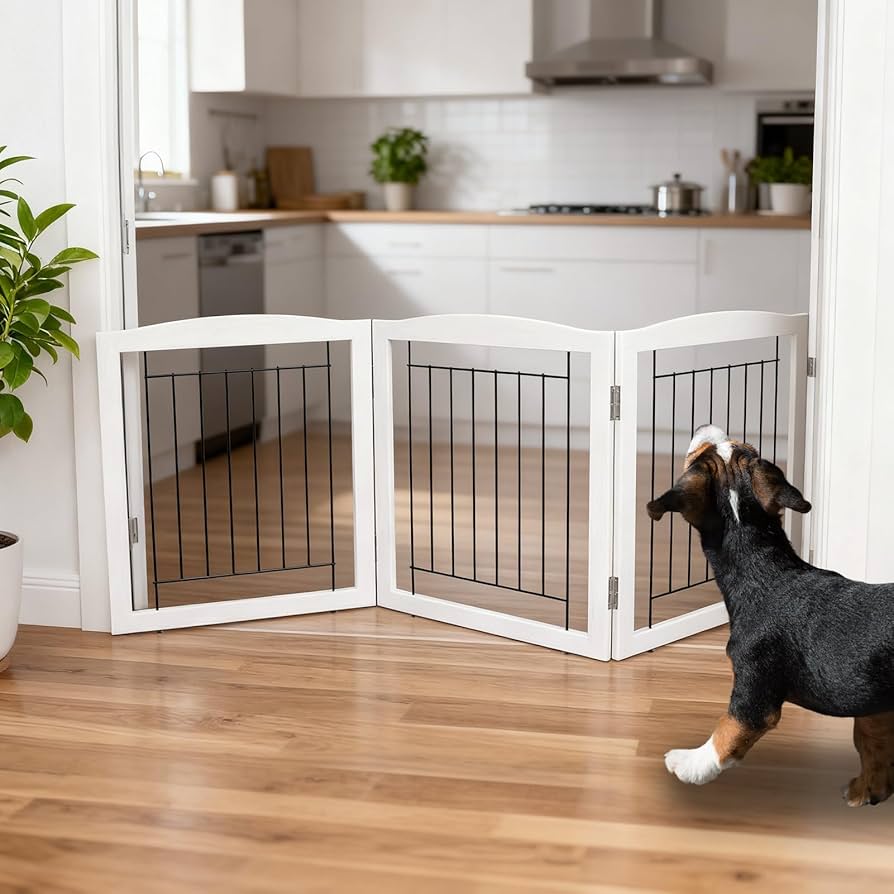 Amazon.com: ZJSF Freestanding Foldable Dog Gate for House Extra