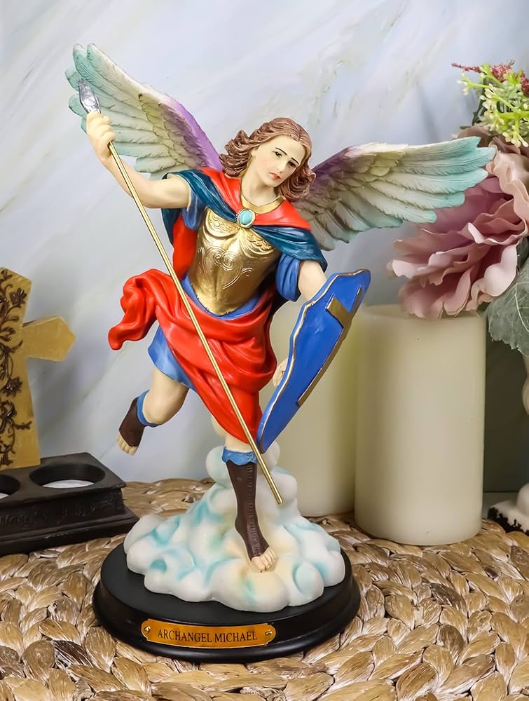 Amazon.co.jp: Ebros カラフルな大天使聖ミカエル投げ ジャベリン 槍像