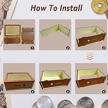 Amazon.com : Money Savings Box, Reusable Wooden Money Box, Money