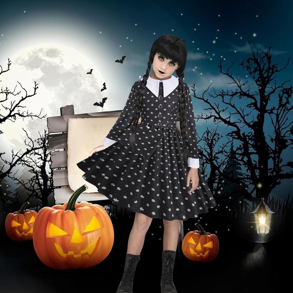 Amazon.co.jp: [PLBSE] アダムス・ウェンズデー コスプレ衣装 110