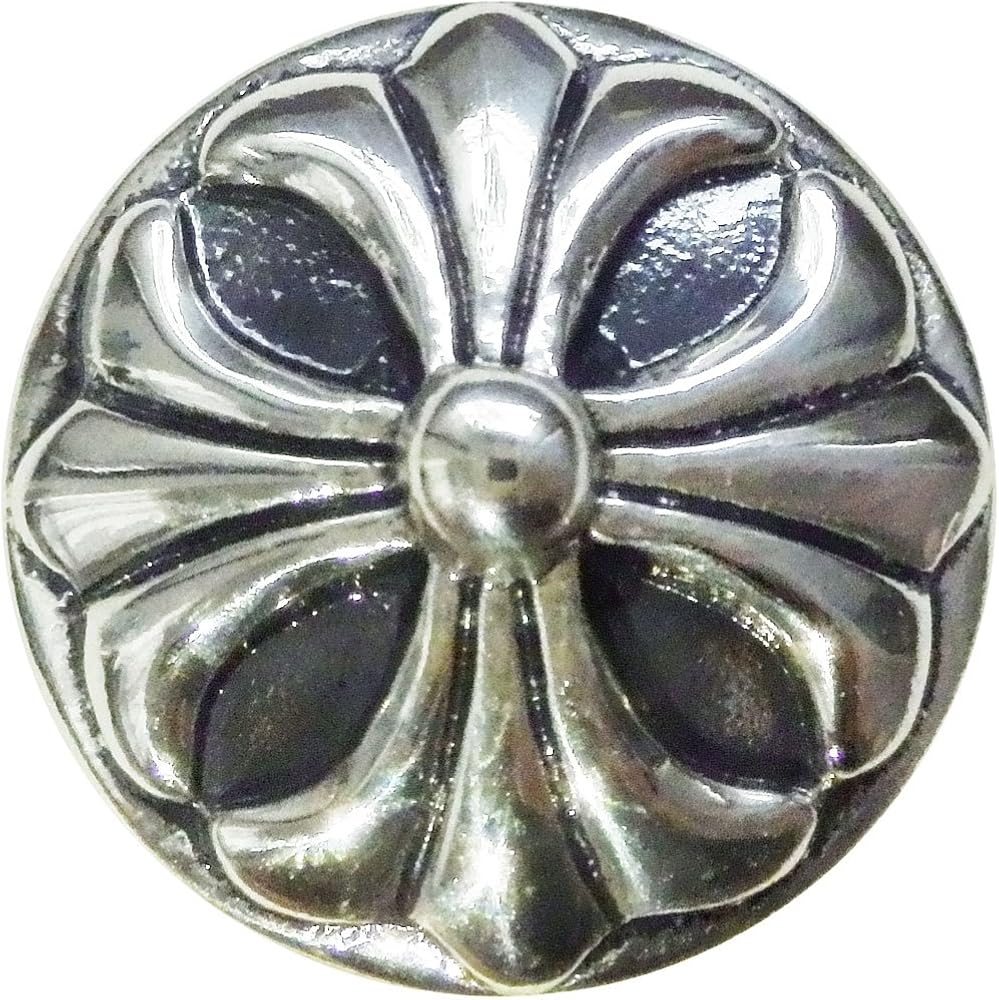 Amazon.co.jp: クロスボール コンチョ 直径20mm シルバー 色 正