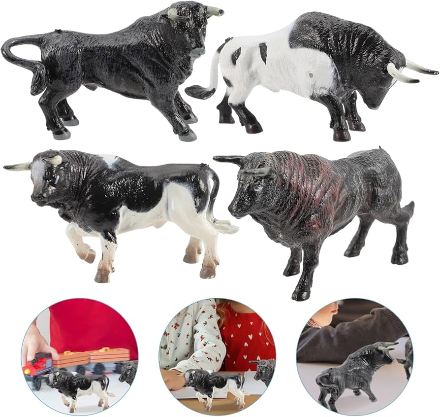Amazon.co.jp: ミニチュア牛フィギュア4点セット ミニ牛モデルおもちゃ