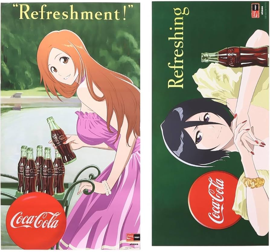 Amazon.co.jp: Coke atmos Bleach Orihime Inoue Rukia Kuchiki Poster