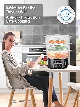 Amazon.com: Cozeemax 3 Tier Electric Food Steamer for Cooking