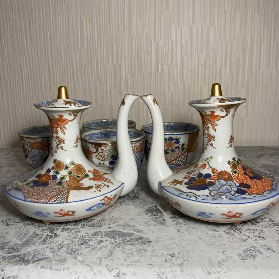 Amazon.co.jp: 古伊万里 有田焼 年木谷窯 酒器 蕎麦猪口 当時物 レトロ