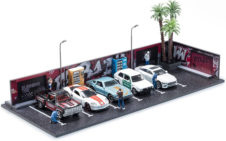 1/64 Diorama Garage, Garage and Display Case for Model Car, Scenic