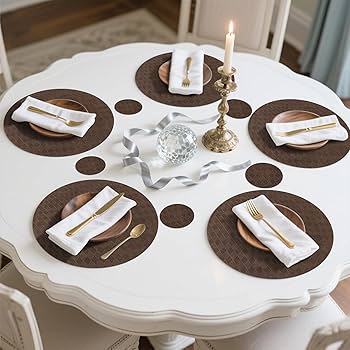 Amazon.com: SHACOS Round Placemats Set of 4 with Coasters Wipeable
