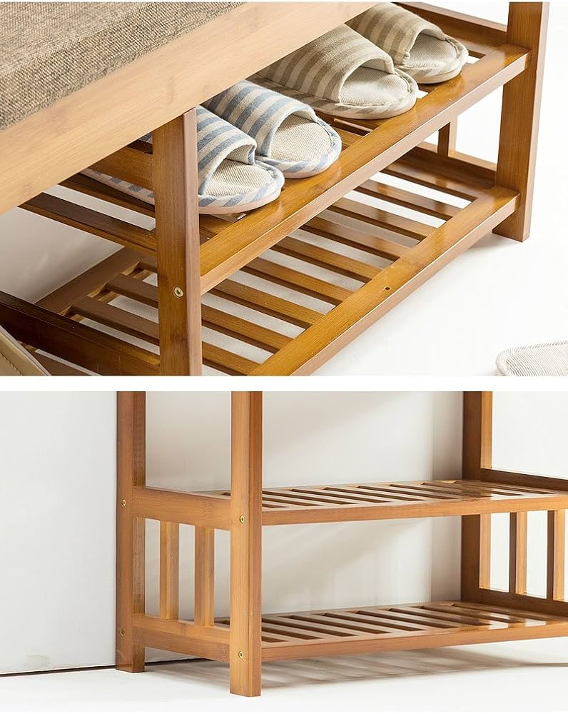 Amazon.co.jp: 玄関 ベンチ 木製 収納 収納つき 収納付 スリッパラック