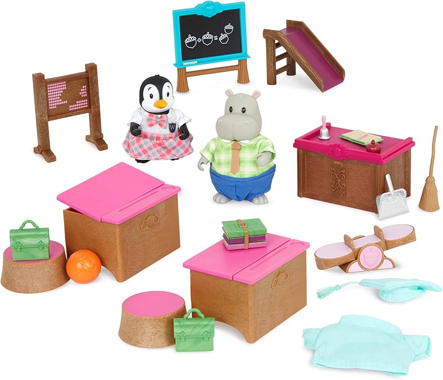 Amazon.com: Lil Woodzeez – Classroom & Playground Playset
