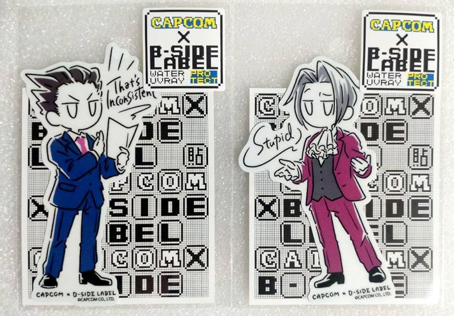 Amazon.co.jp: 逆転裁判 成歩堂龍一 御剣怜侍 ステッカー 逆裁 ビー