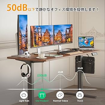 Amazon.co.jp: Sunon 昇降デスク 電動 スタンディングデスク 幅140cm