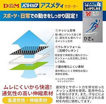 Amazon | D&M(ディーアンドエム) 膝サポーター 膝用 1個入 左右兼用