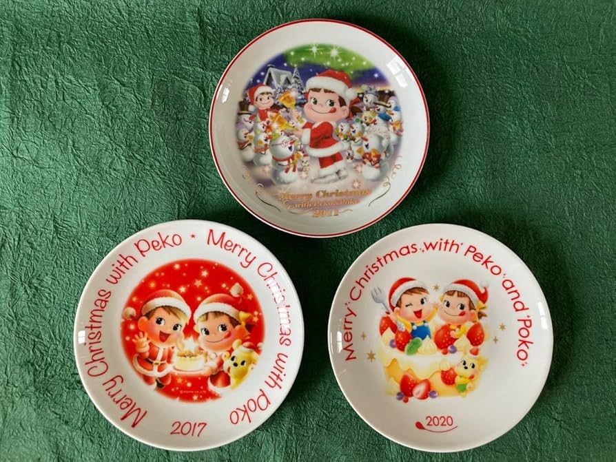 Amazon.co.jp: お皿 不二家 ペコちゃん クリスマスプレート 絵皿