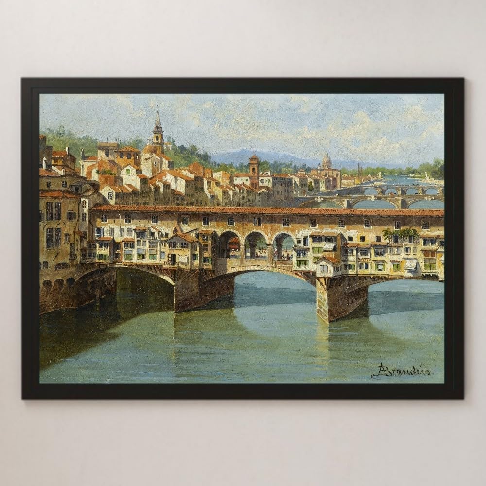 Amazon.co.jp: 『フィレンツェのヴェッキオ橋』絵画 アート 沢