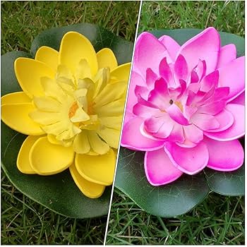 Amazon｜VORCOOL 10個セット 人工蓮 Eva素材 フローティングロータス