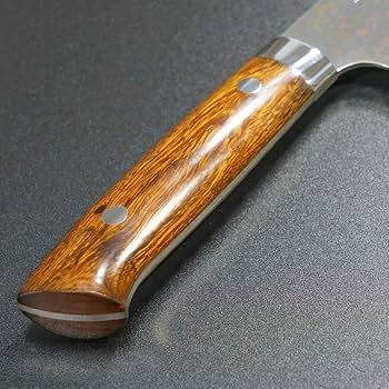 Amazon | 佐治武士 牛刀 210mm 有色ダマスカス VG10 V金10号 アイアン