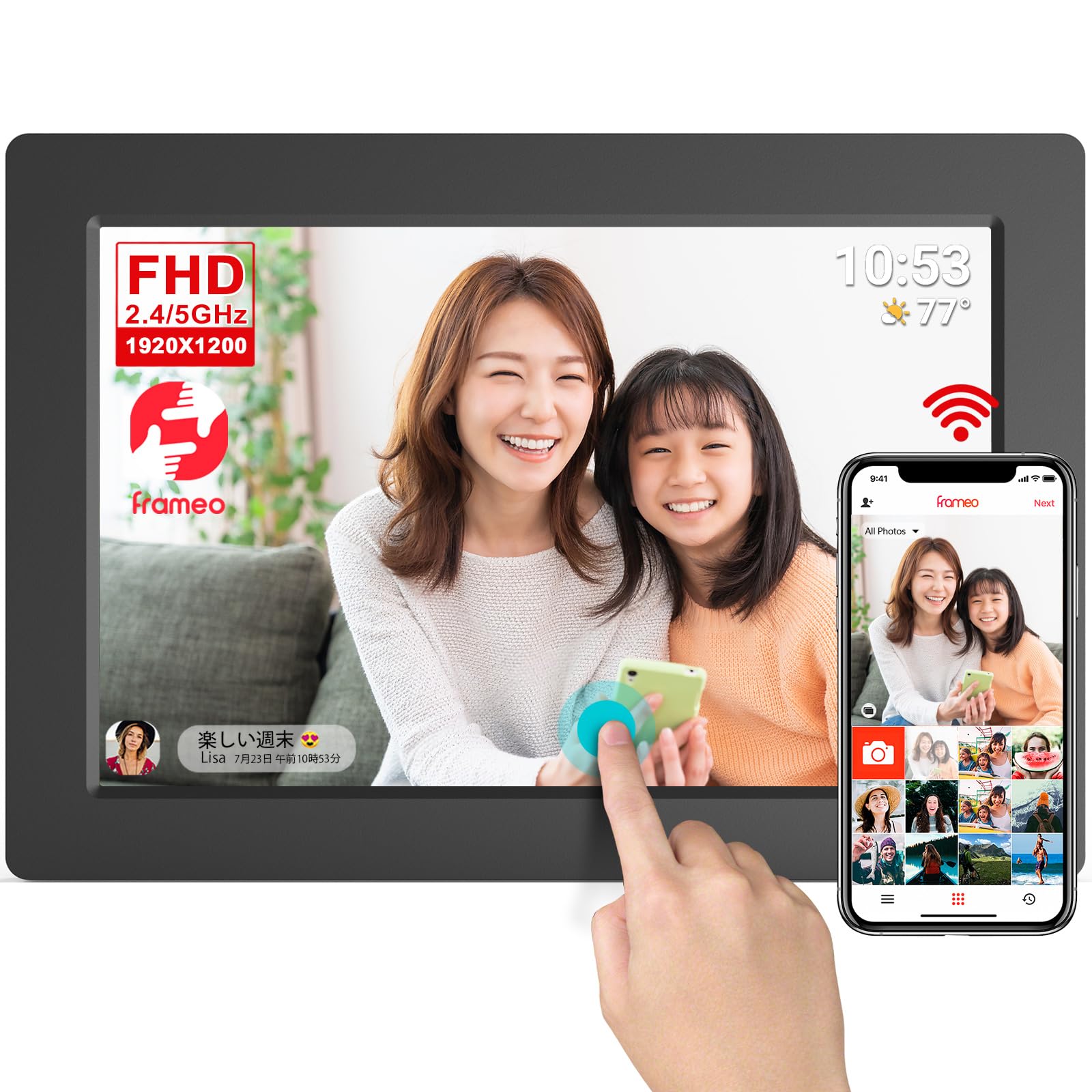 Amazon.co.jp: FrameoデジタルフォトフレームWiFi、10.1インチ1920