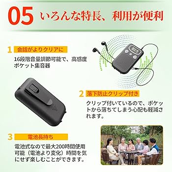 Amazon.co.jp: 集音器 超高感度集音器 ポケット型 簡単操作 高齢者向け