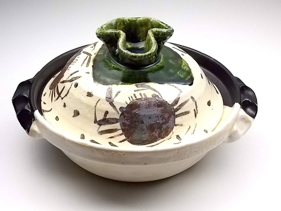 Amazon | 美濃焼 中垣連次作 黒織部 手造り土鍋（中） 逸品作 | 中垣連