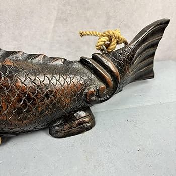 Amazon.co.jp: 木彫囲炉裏自在鉤魚横木魚木古民家昭和レトロ