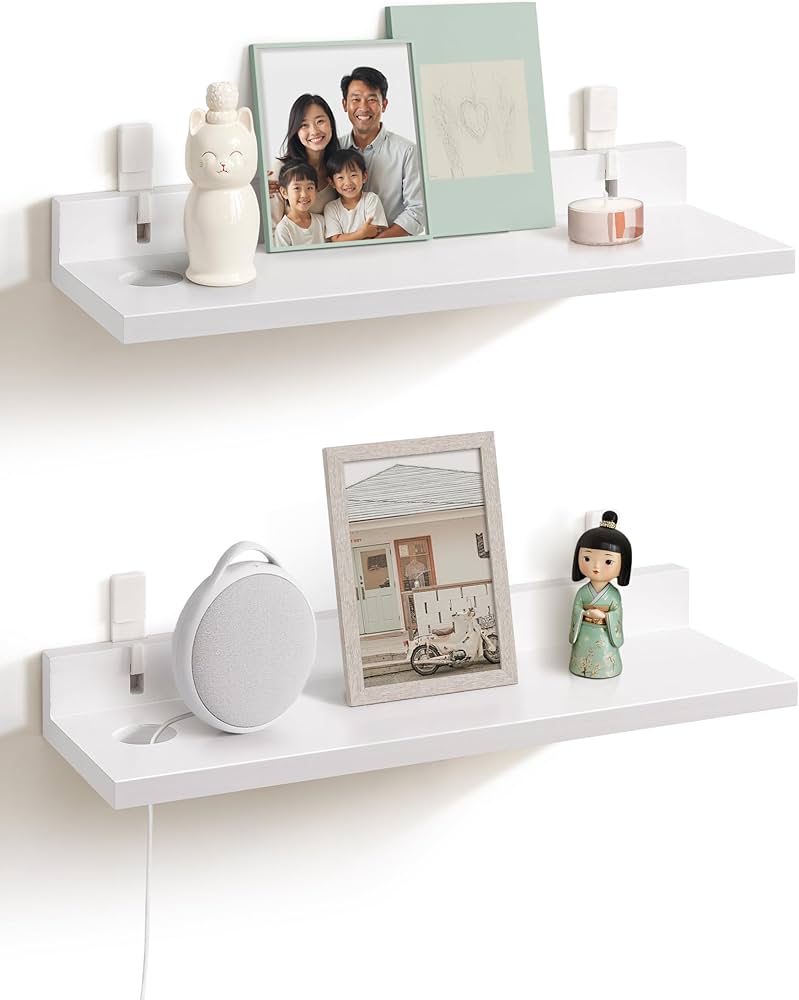 Amazon｜Afuly ウォールシェルフ 壁を傷つけない 壁掛けラック 木製 2