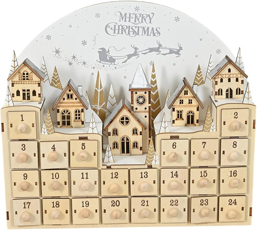 Amazon.co.jp: ホリデーウッドアドベントカレンダー 特徴的な木製