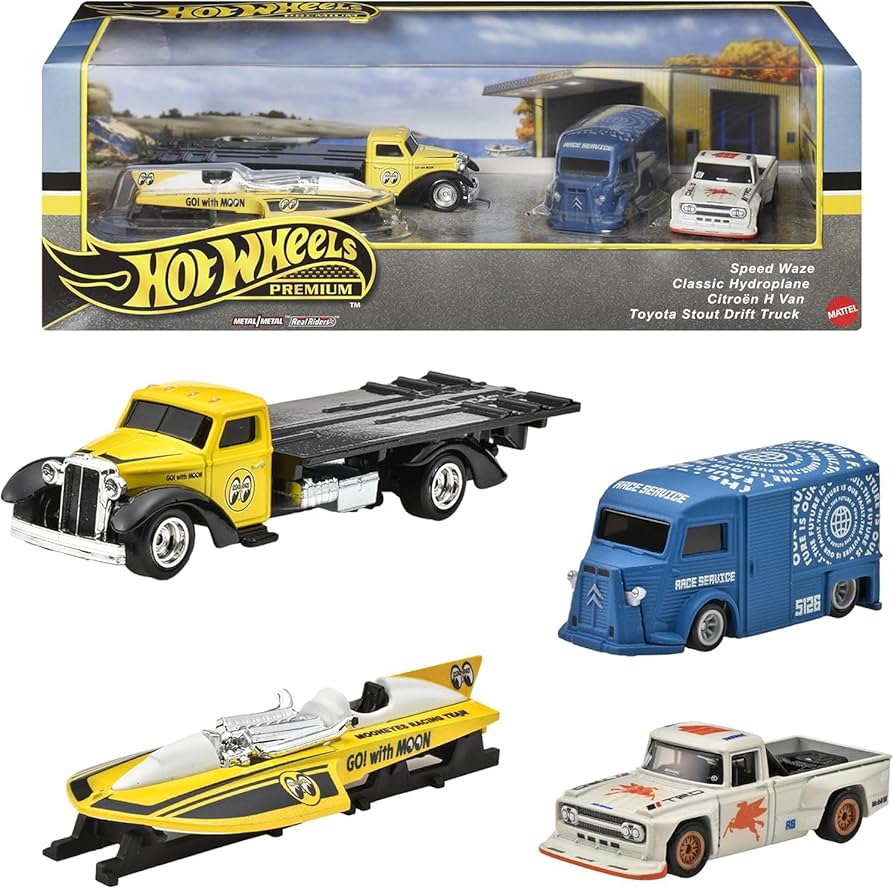 Amazon.com: Hot Wheels Premium Collector Set, 4 Die-Cast Vehicles