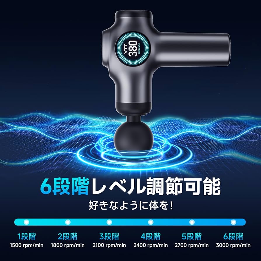 Amazon | VTT 筋膜リリースガン 6段階強力振動レベル 15分自動オフ機能