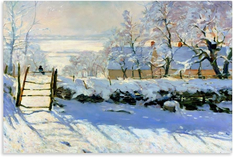 Amazon.co.jp: クロード・モネ カササギのポスター 1869 年にクロード