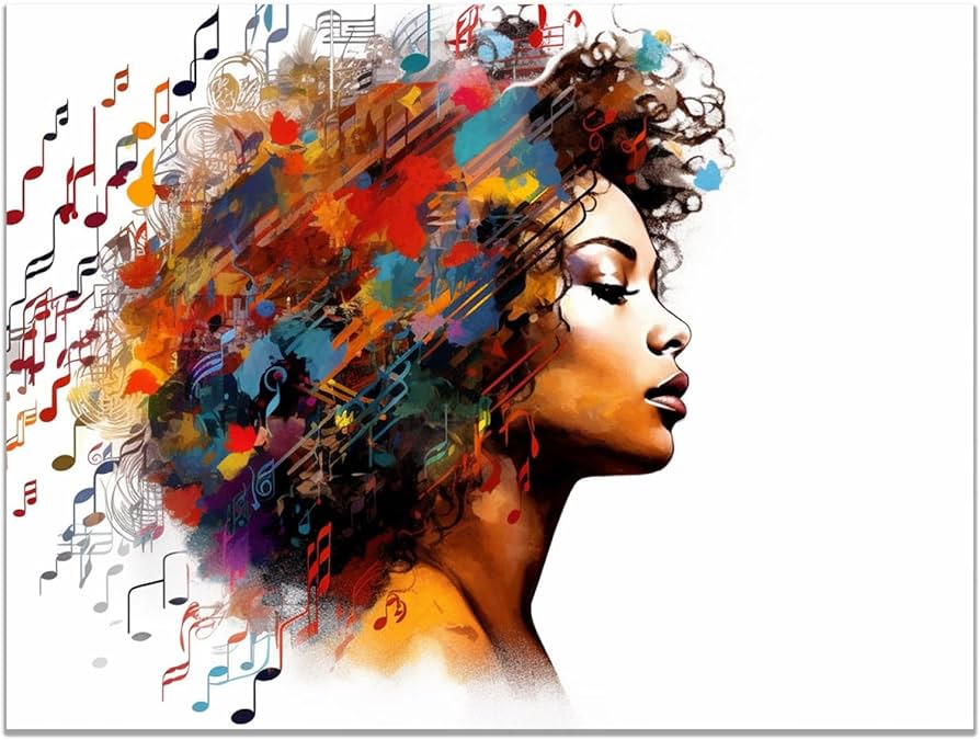 Amazon.co.jp: SHYAMIC 抽象的なカラフルな絵画, アフリカ系アメリカ人