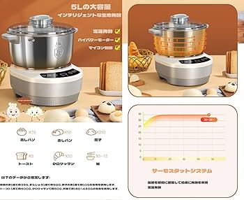 Amazon.co.jp : SolKin パンこね機 家庭用パンニーダー電動パンこねき