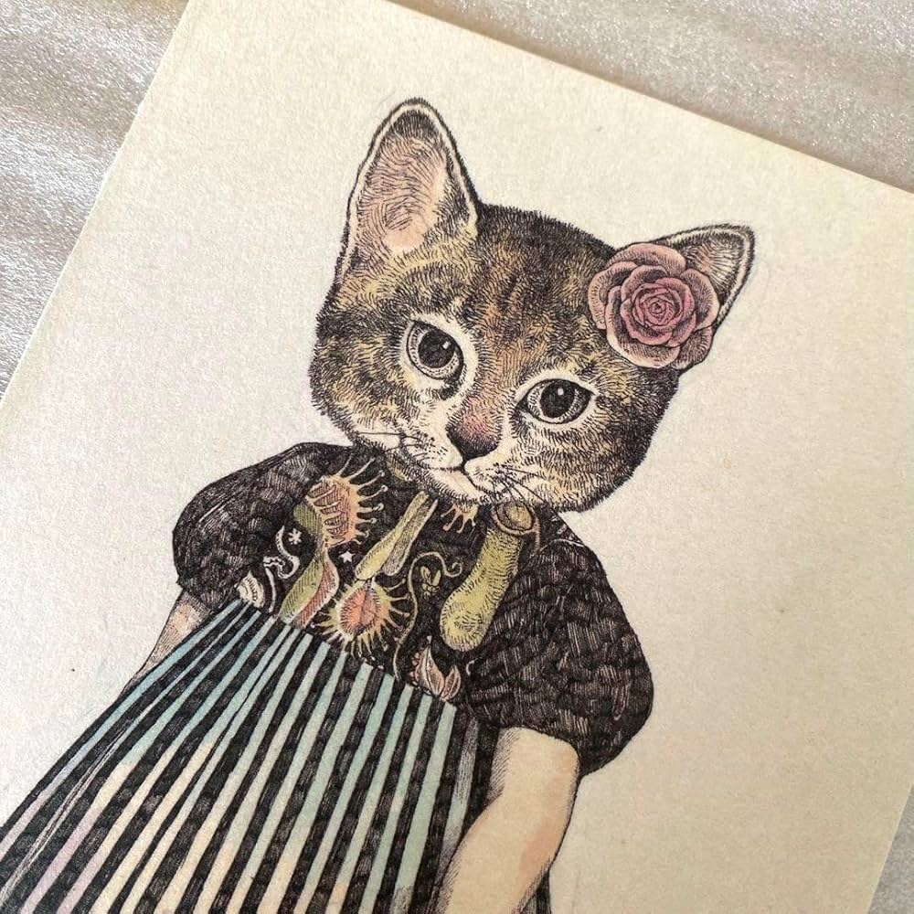 Amazon | ポストカード アートフレーム 額入れ インテリア 猫 ネコ