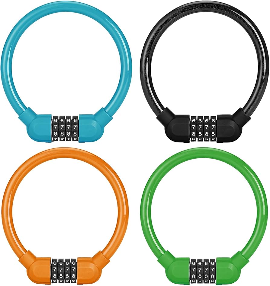 Heavy Duty 4 Digits Bike Cable Lock Bike Portable Code Lock Cable