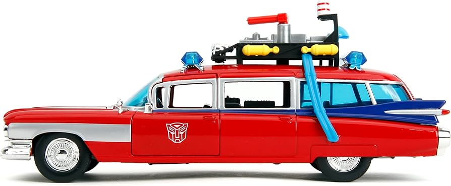 Amazon.com: Jada Toys 1:24 Ghostbusters Ecto-1 Mashup with Optimus