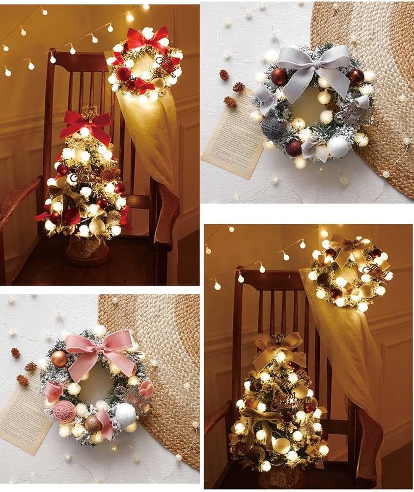 Amazon.co.jp: クリスマスリース + クリスマスツリー 卓上 セット