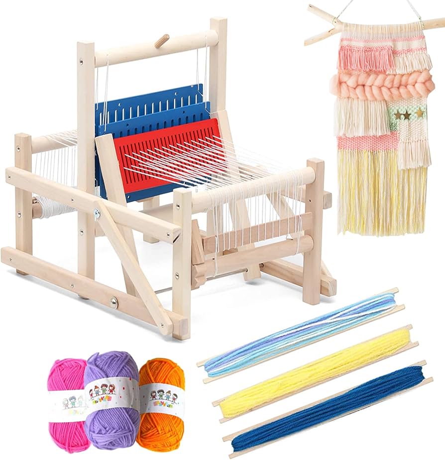 Amazon | timiland 折りたたみ卓上機織り機 木製手織り機 360°回転