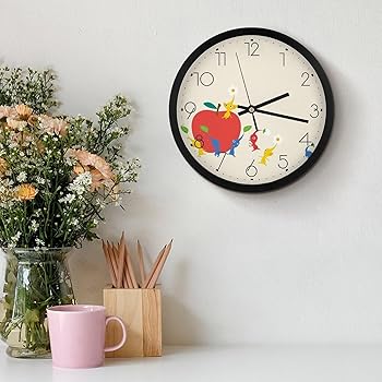 Amazon.co.jp: ピクミン 掛け時計 壁時計 円形 静音 壁掛け 置き時計