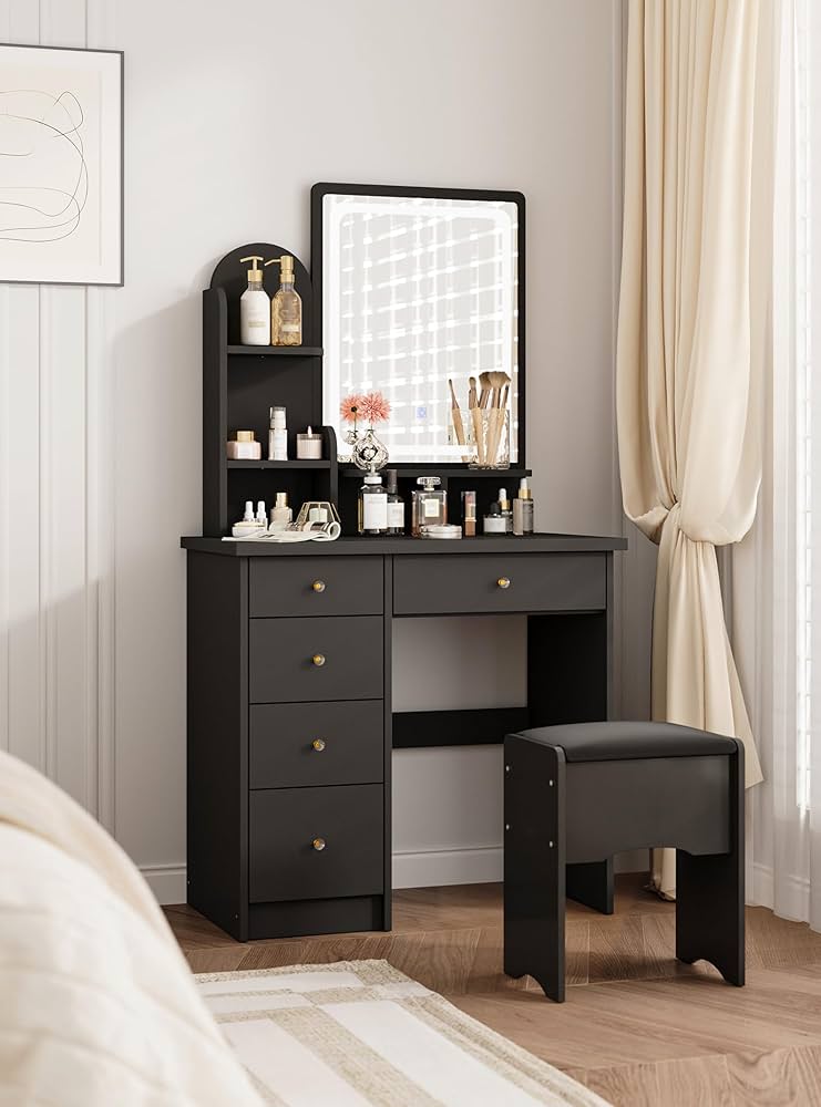 Amazon｜Timechee ドレッサー セット コンパクト ミラー 幅80×奥行40