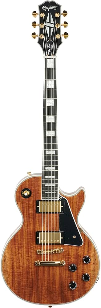 Amazon.com: Epiphone Les Paul Custom (Koa Natural) : Musical