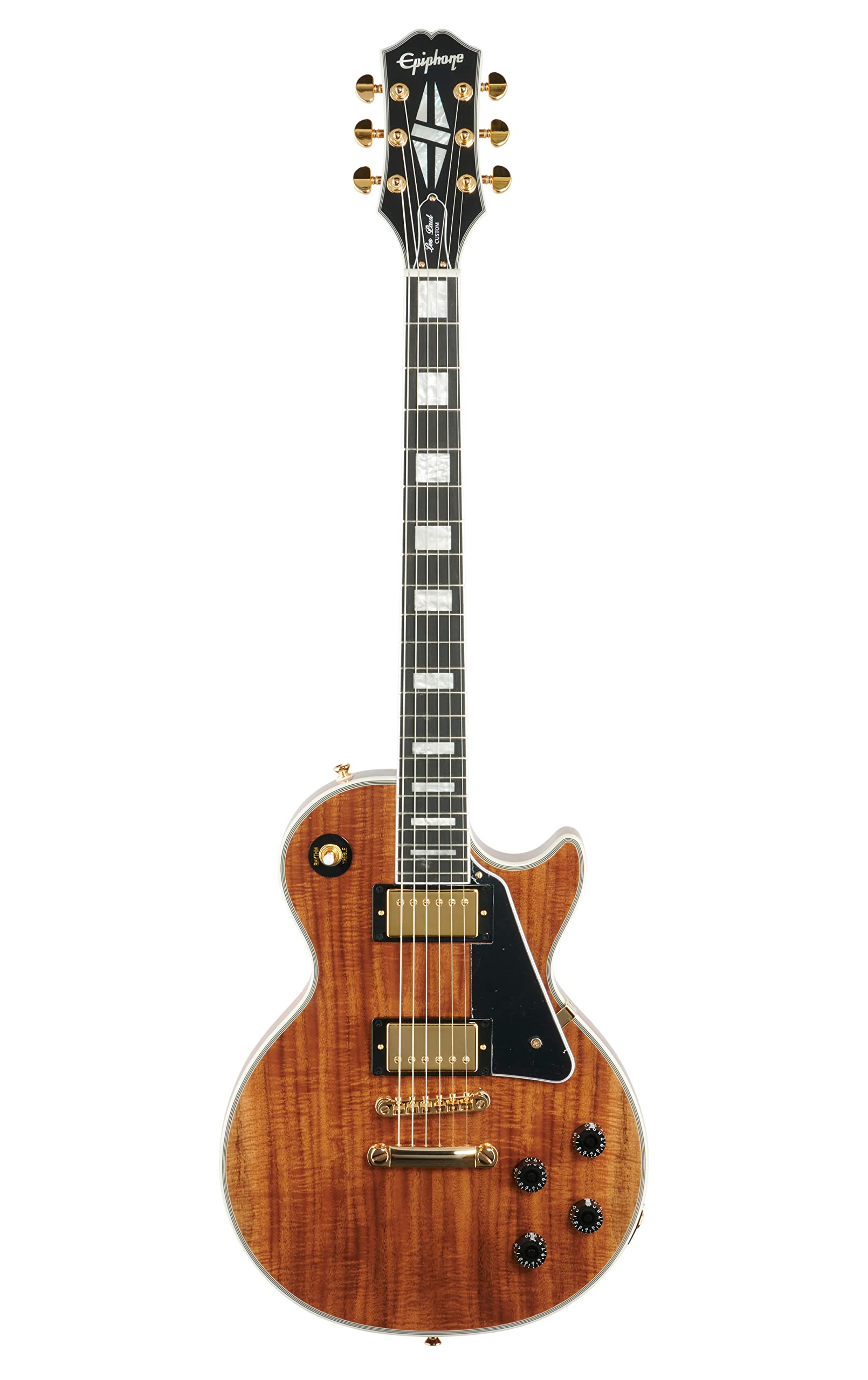 Amazon.com: Epiphone Les Paul Custom (Koa Natural) : Musical