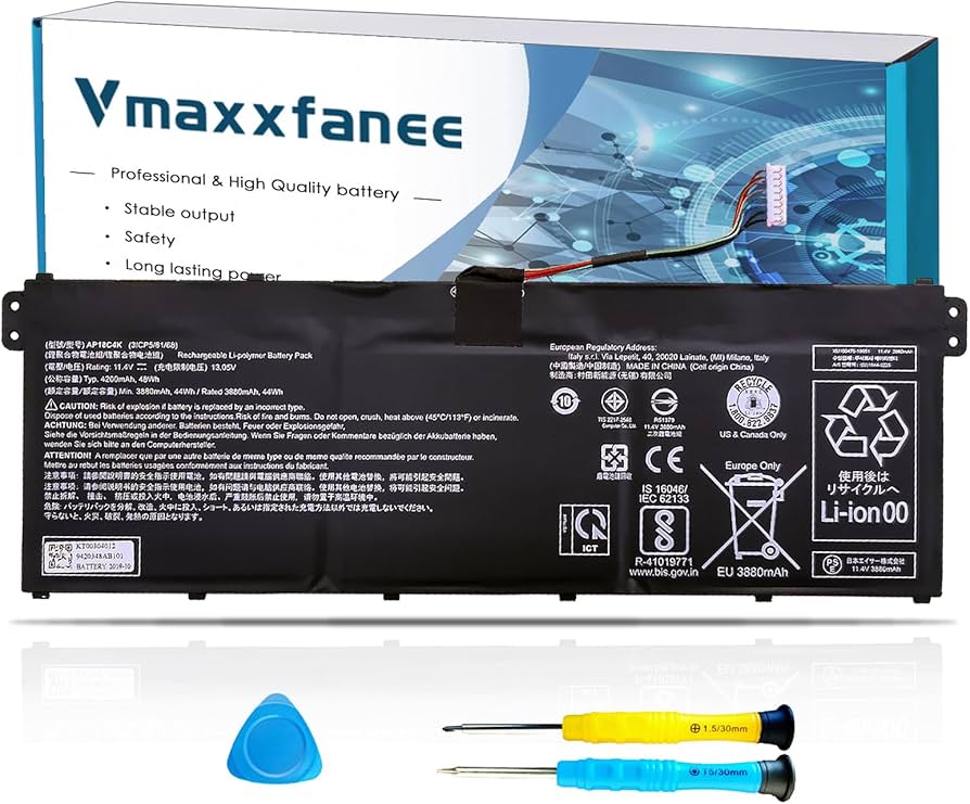 Amazon.com: Vmaxxfanee AP18C4K Battery Replacement for Acer Aspire