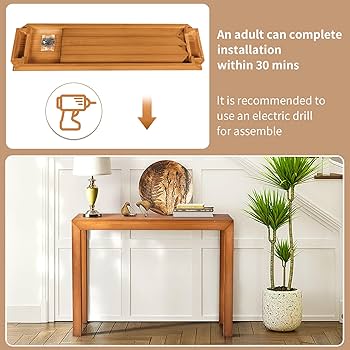 Amazon.com: 46 inch Pinewood Entryway Table, Console Table for