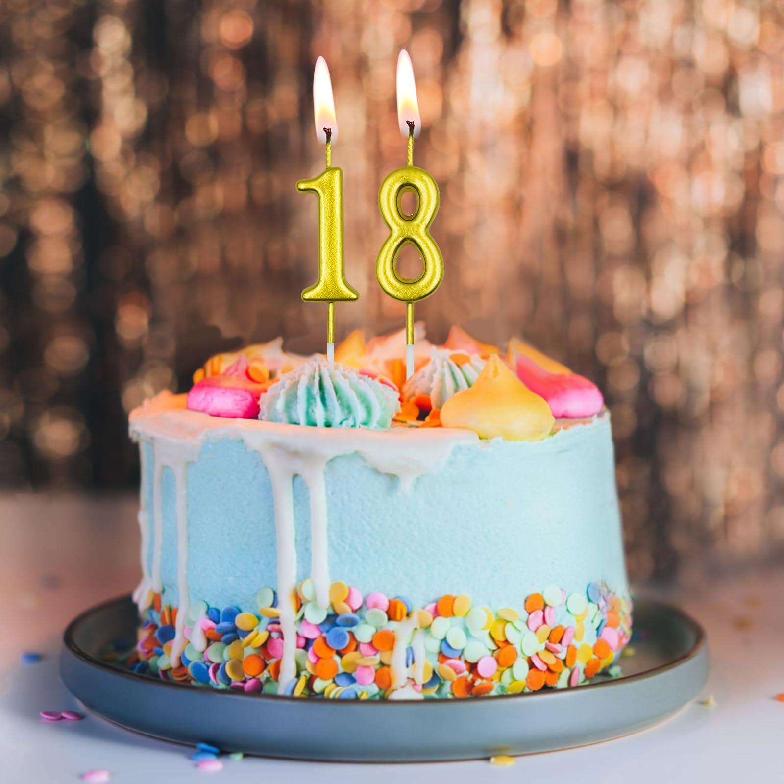 Amazon.co.jp: 37歳&73歳の誕生日キャンドル、ゴールドナンバー37 73